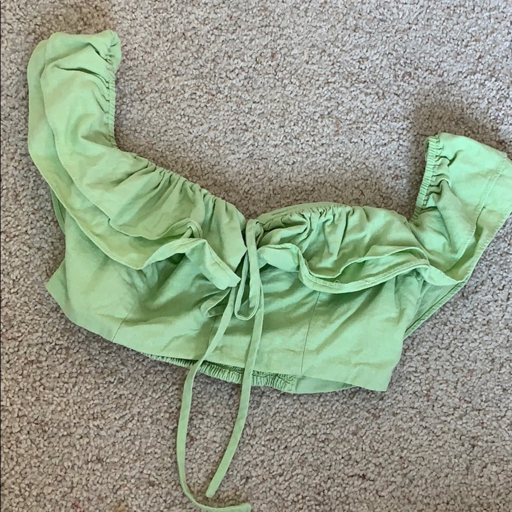 Forever 21 Crop Top Lime Green